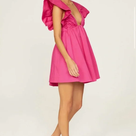 For Love And Lemons Clementine Mini Dress in Pink - Picture 4 of 8